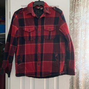 Hang Ten Red and Black Checkered Shirt Jacket